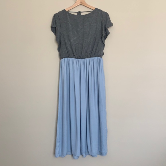 Ann Taylor LOFT Gray and light blue dress - Picture 1 of 6